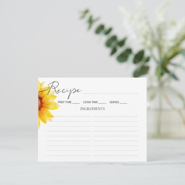 Recepción Receta de ducha de novia con tarjeta de inscripció (Anverso de pie)