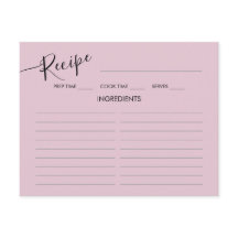 Receta de ducha de novia con tarjeta de inscripció