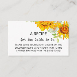 Recepción Receta de girasoles para la tarjeta de gabinete