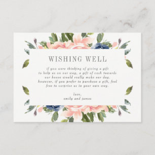 Recepción Registro de regalos Navy Blush o tarjeta de pozo d