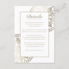 Recepción Relieve metalizado dorado de la tarjeta de detalle