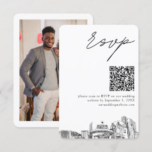 Recepción Reno Wedding RSVP Código QR Tarjeta de cierre pequ