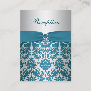 Recepción RIBBON IMPRESO Plata, Tarjeta de envoltorio Verde