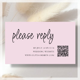 Recepción Rosa | Código QR | Tarjeta de confirmación de boda