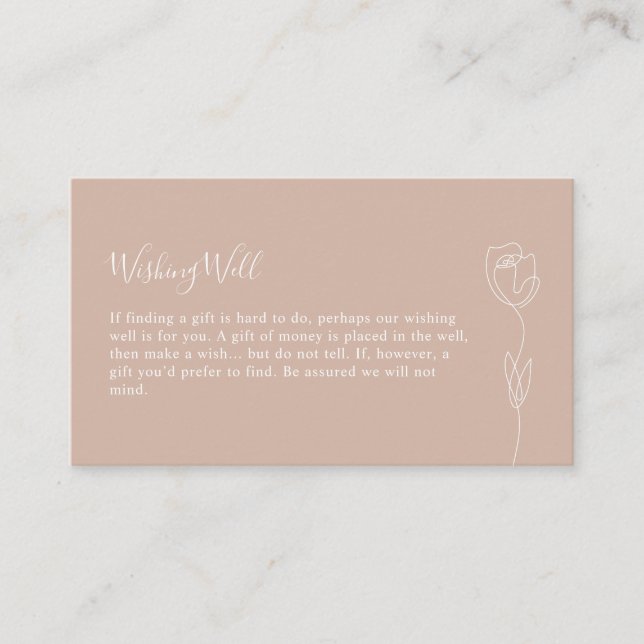 Recepción Rosa de línea capilar tarjeta de gabinete de pozo (Anverso)