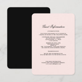 Recepción Rosa | Tarjeta de detalles del Boda negro