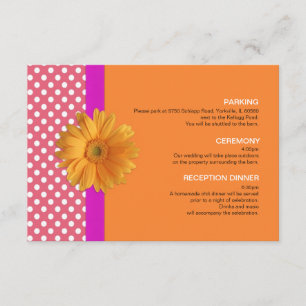 Recepción Rosa y Naranja con tarjeta de cierre Daisy