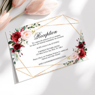 Recepción Rubor de bodas rosadas y borgoñas