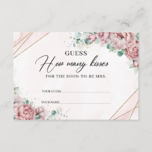 Recepción Rubor floral gold Cuántas besos de tarjeta de envo
