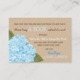 Recepción Rustic Blue Hydrangeas Leer una tarjeta de libro