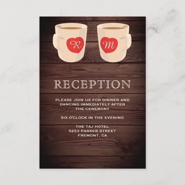 Recepción Rustic Wood Cute Coffee Mugs (Anverso)
