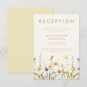 Recepción rústica de boda de flores silvestres
