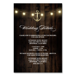 Recepción rústica de bodas náuticas + tarjetas de 