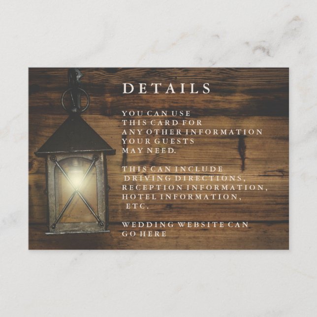 Recepción rústica de madera de linterna (Anverso)