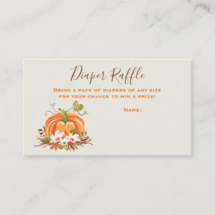Recepción Rústica tarjeta de calabaza Diaper Raffle otoño ot