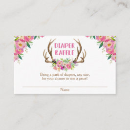 Recepción Rústico chica floral tarjeta de raffre de pañales 