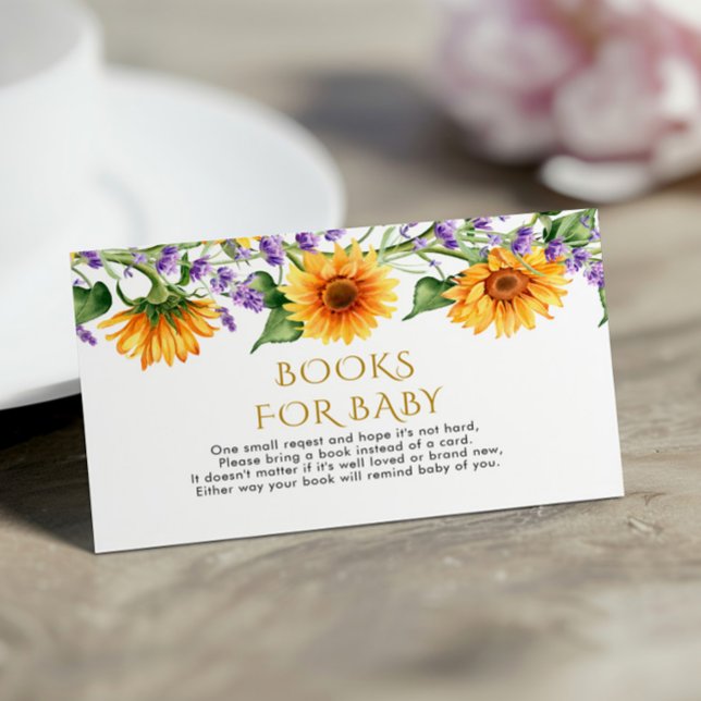 Recepción Rústico libro de girasoles y lavanda para tarjeta  (Subido por el creador)