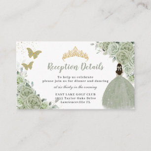 Recepción Sage Green Floral Gold Quinceañera