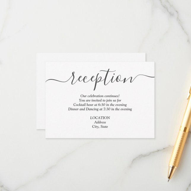 Recepción sencilla de casamiento blanco y negro (Anverso/Reverso In Situ)