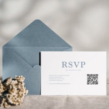 Sencilla tarjeta de respuesta con código QR azul p