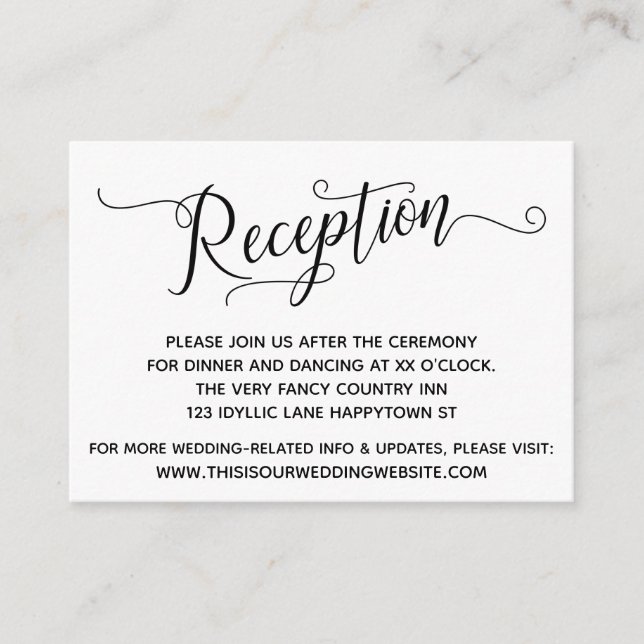 Recepción sencilla y elegante de bodas (Anverso)