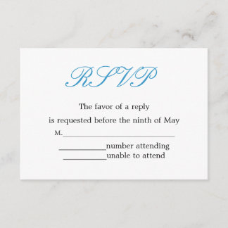 Recepción sencilla y elegante de bodas RSVP