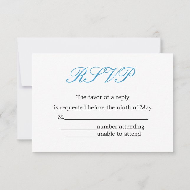 Recepción sencilla y elegante de bodas RSVP (Anverso)