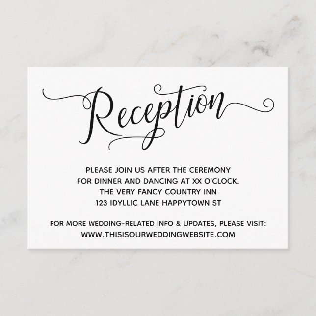 Recepción sencilla y elegante de la boda blanca ne (Anverso)