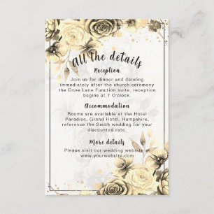 Recepción Sepia Rose - Tarjeta de sobre