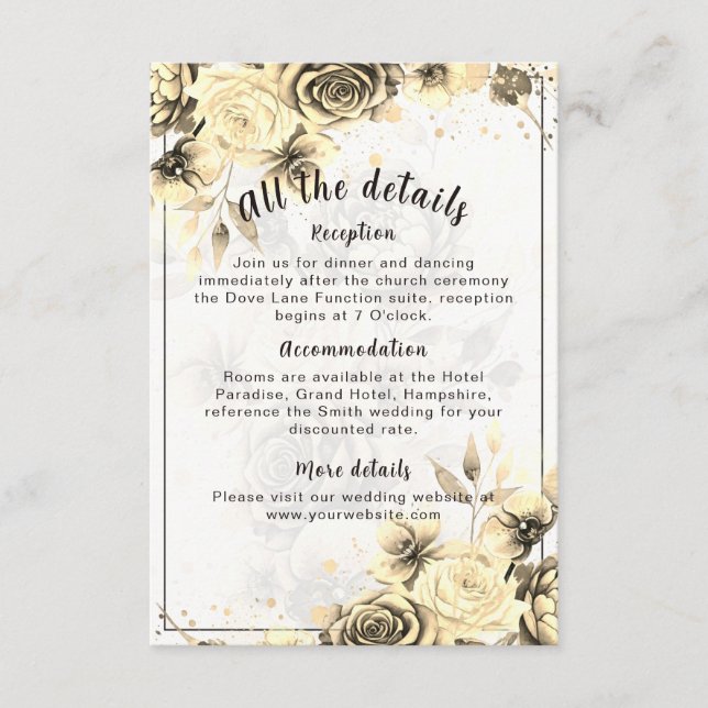 Recepción Sepia Rose - Tarjeta de sobre (Anverso)