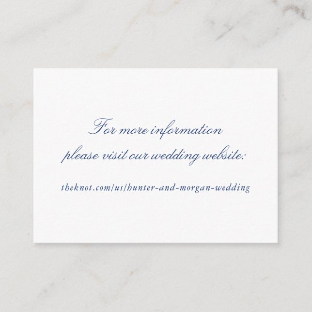 Recepción Simple Elegante sitio web de boda Insertar tarjeta (Anverso)