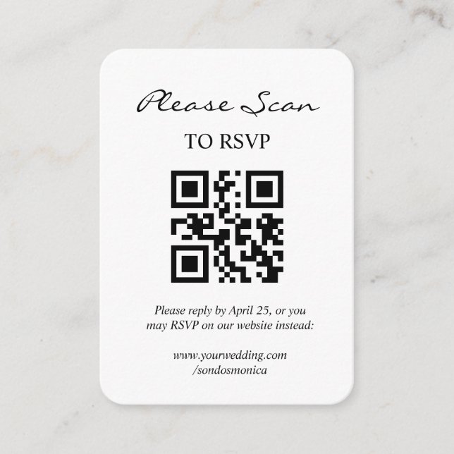 Recepción Simple respuesta moderna con tarjeta de inclusión  (Anverso)