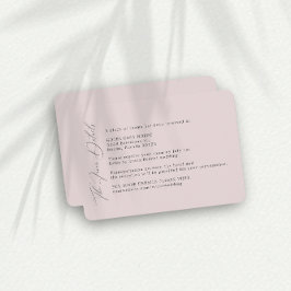 Recepción Simple Rubor Boda Finer Detalles Tarjeta de Gabine