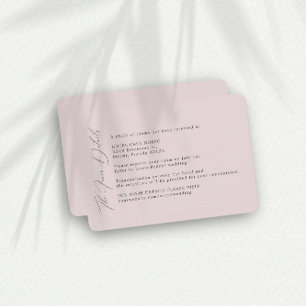 Recepción Simple Rubor Boda Finer Detalles Tarjeta de Gabine