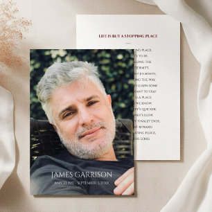 Recepción Simple tarjeta de oración de funerales rojos con f