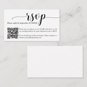 Recepción Simple Wedding Minimal RSVP Sitio Web Tarjeta de C