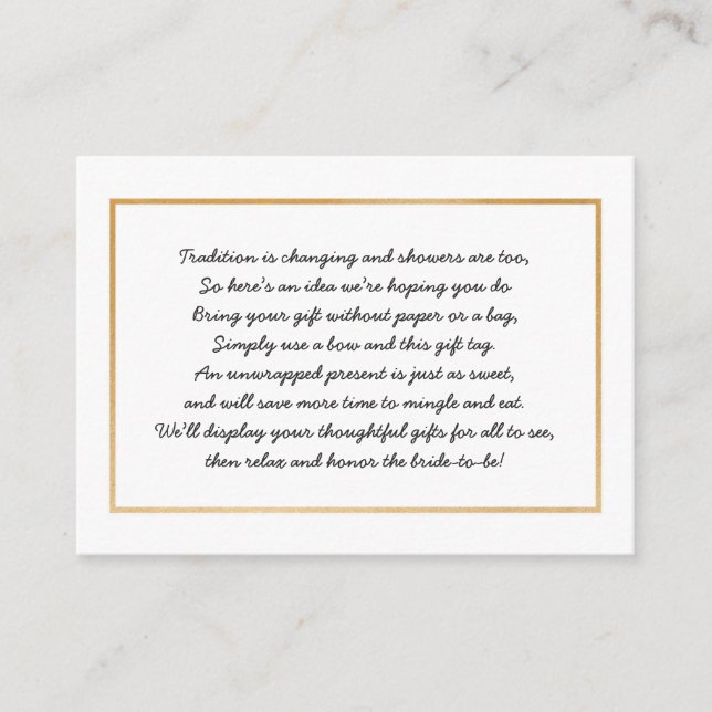 Recepción Sin envoltura tarjeta de inserción de ducha de nov (Anverso)