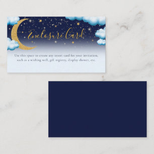 Recepción Sobre la tarjeta de gabinete Baby Shower Moon Blue