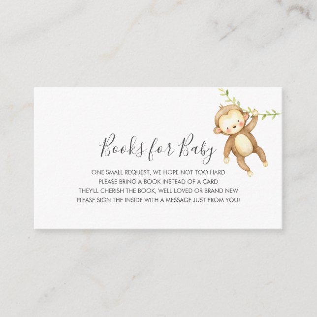 Recepción Solicitud de libro de mono Tarjeta de inserción Ba (Anverso)