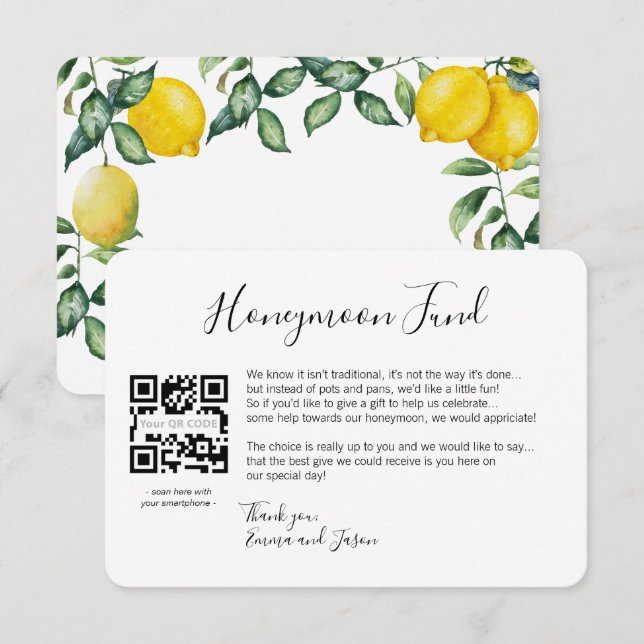 Recepción Solicitud de luna de miel tarjeta de inserción bod (Anverso / Reverso)