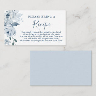 Recepción Solicitud de tarjeta de receta DustyBlue Floral Br