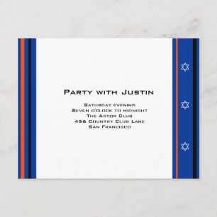 Recepción Sports Mets Baseball Bar Mitzvah Tarjeta de Recepc