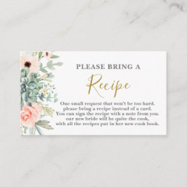 Recepción Suculentas solicitudes de tarjeta de recetas de du