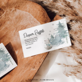 Recepción Tarjeta Baby Shower de Diaper Raffle para animales