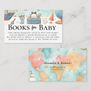 Recepción Tarjeta Baby Shower de libros de Mapa de Aventura