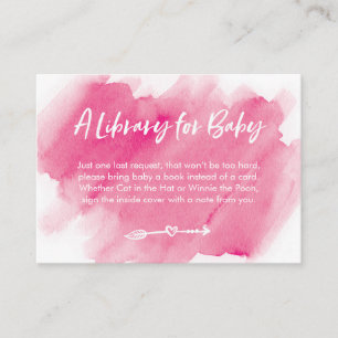 Recepción Tarjeta Baby Shower de reserva de acuarela rosa