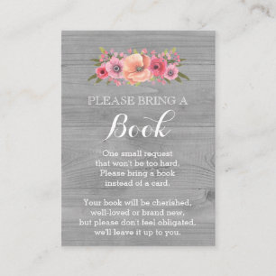 Recepción Tarjeta Baby Shower de solicitud de libro Floral d