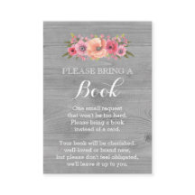 Tarjeta Baby Shower de solicitud de libro Floral d