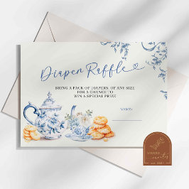 Recepción Tarjeta Baby Shower Diaper Raffle de la serie azul