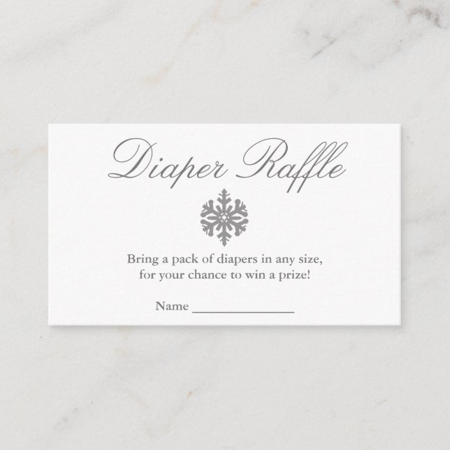 Recepción Tarjeta Baby Shower Diaper Raffle para copas de ni (Anverso)